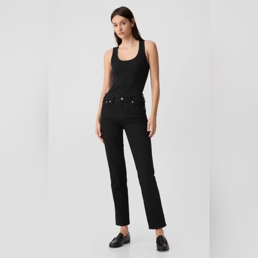 GAP Mid Rise Classic Straight Stretch Cigarette Jeans Black Size 30/10 NWT RT$80